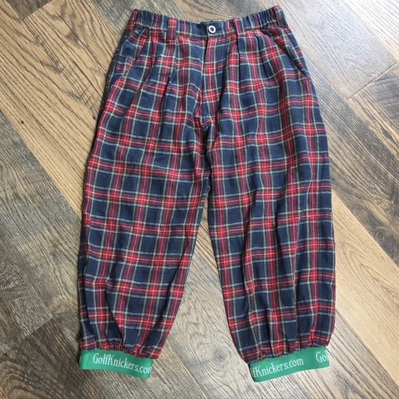 Plaid Golf Knickers 'Par 5' Youth Navy Stewart 26 YOUTH M 10/12 - Picture 2 of 6